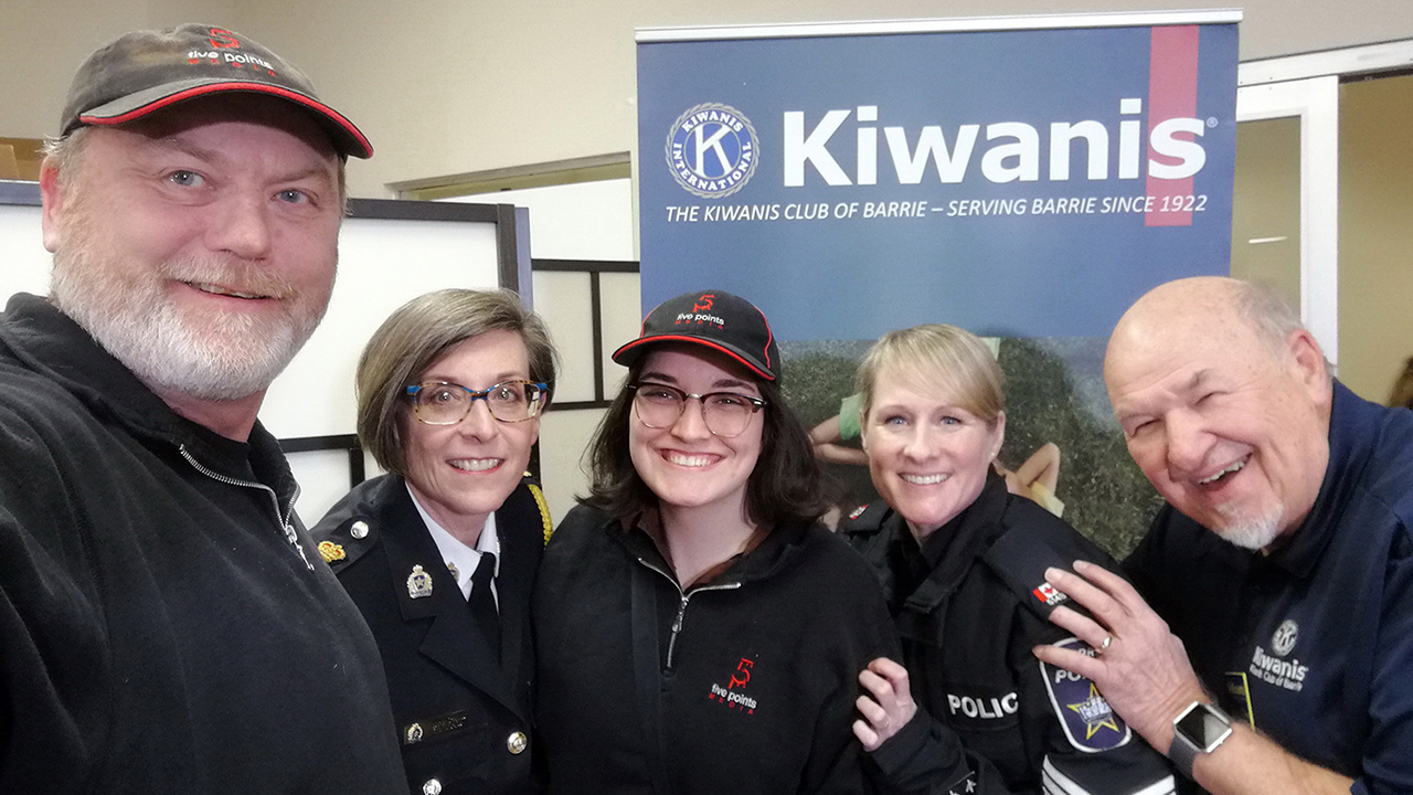 Kiwanis Club of Barrie with Barrie Police Chief.