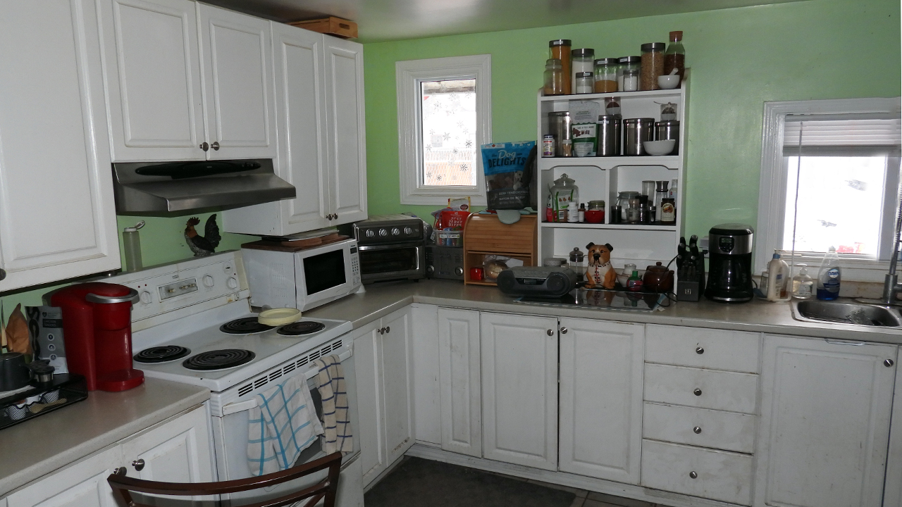 The old kitchen was beyond resurfacing.